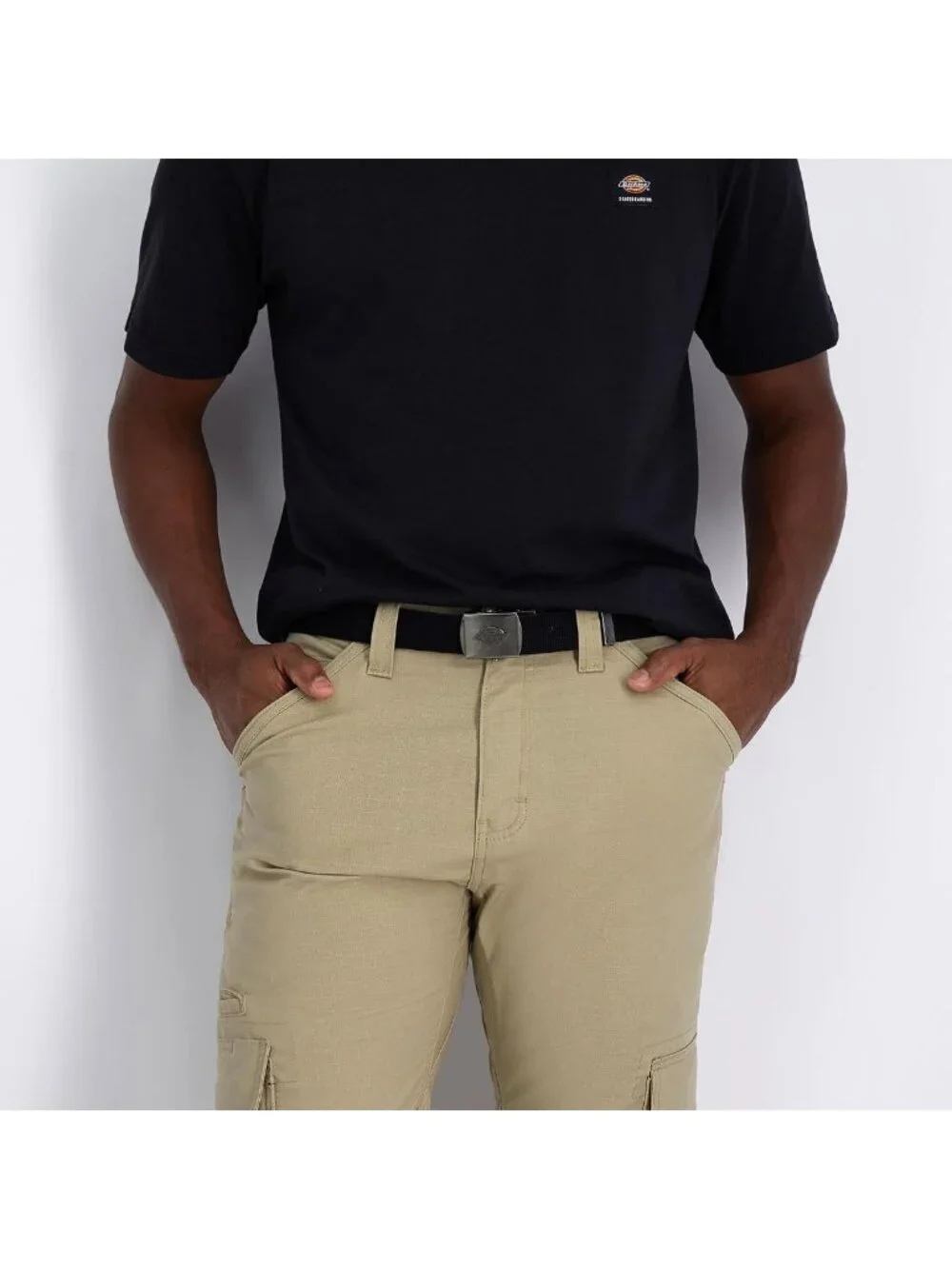 Men's Fabric Web Logo Buckle Belt - Adjustable Up to 42
